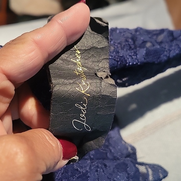 Jodi Kristopher Royal Blue Sequin Lace Long Sleeve Top, Size: 13 (junior) - Picture 5 of 10